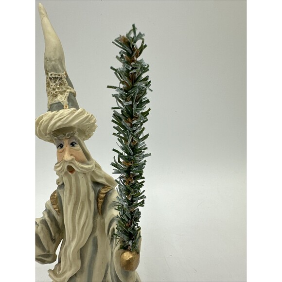 Vintage Allyson Nagel Snow Wizard w/ Tree Figurine Signed 1995 Holiday Decor - Picture 2 of 12